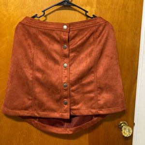 Suede fall skirt